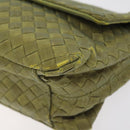 BOTTEGA VENETA INTRECCIATO Shoulder Bag Nylon Green Auth 128679-9