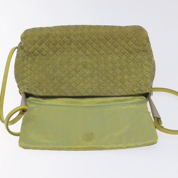 BOTTEGA VENETA INTRECCIATO Shoulder Bag Nylon Green Auth 128679