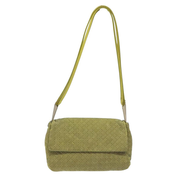 BOTTEGA VENETA INTRECCIATO Shoulder Bag Nylon Green Auth 128679