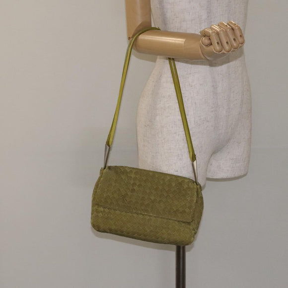 BOTTEGA VENETA INTRECCIATO Shoulder Bag Nylon Green Auth 128679