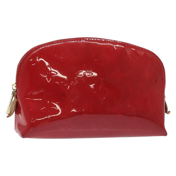 LOUIS VUITTON Vernis Pochette Cosmetic PM Rouge Grunadine M91746 LV Auth 128683