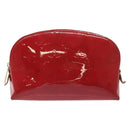 LOUIS VUITTON Vernis Pochette Cosmetic PM Rouge Grunadine M91746 LV Auth 128683-13