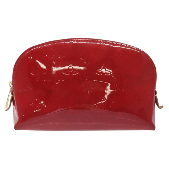 LOUIS VUITTON Vernis Pochette Cosmetic PM Rouge Grunadine M91746 LV Auth 128683