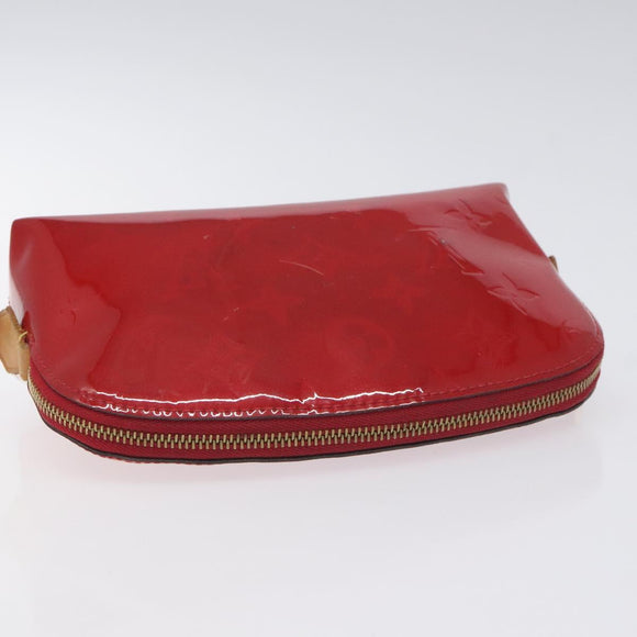LOUIS VUITTON Vernis Pochette Cosmetic PM Rouge Grunadine M91746 LV Auth 128683
