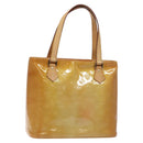 LOUIS VUITTON Monogram Vernis Houston Hand Bag Beige M91004 LV Auth 128707-1