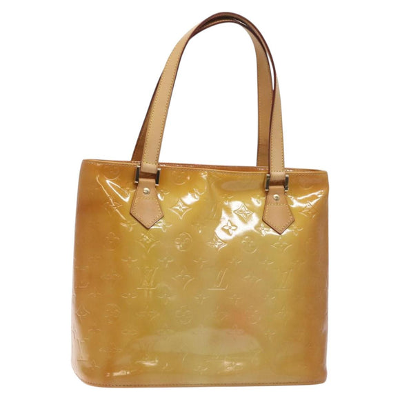 LOUIS VUITTON Monogram Vernis Houston Hand Bag Beige M91004 LV Auth 128707