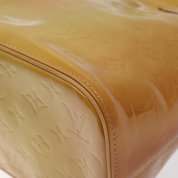 LOUIS VUITTON Monogram Vernis Houston Hand Bag Beige M91004 LV Auth 128707