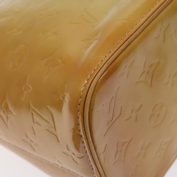 LOUIS VUITTON Monogram Vernis Houston Hand Bag Beige M91004 LV Auth 128707