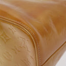 LOUIS VUITTON Monogram Vernis Houston Hand Bag Beige M91004 LV Auth 128707-16