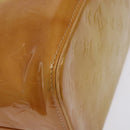 LOUIS VUITTON Monogram Vernis Houston Hand Bag Beige M91004 LV Auth 128707-9