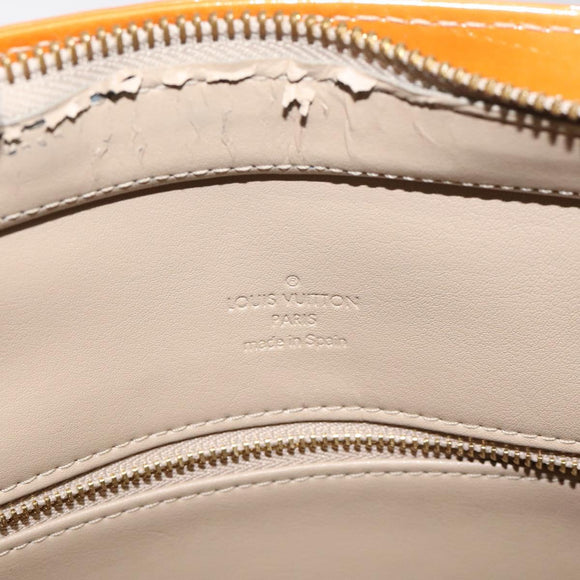 LOUIS VUITTON Monogram Vernis Houston Hand Bag Beige M91004 LV Auth 128707