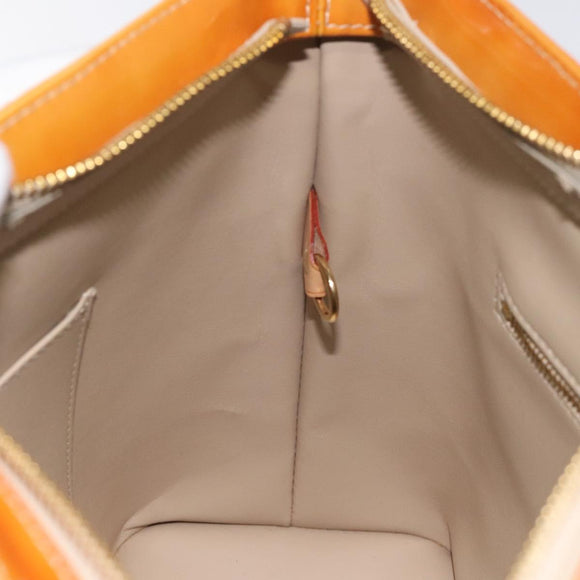 LOUIS VUITTON Monogram Vernis Houston Hand Bag Beige M91004 LV Auth 128707