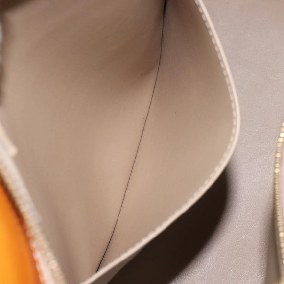 LOUIS VUITTON Monogram Vernis Houston Hand Bag Beige M91004 LV Auth 128707