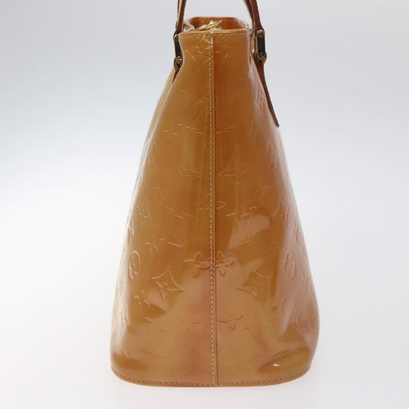LOUIS VUITTON Monogram Vernis Houston Hand Bag Beige M91004 LV Auth 128707