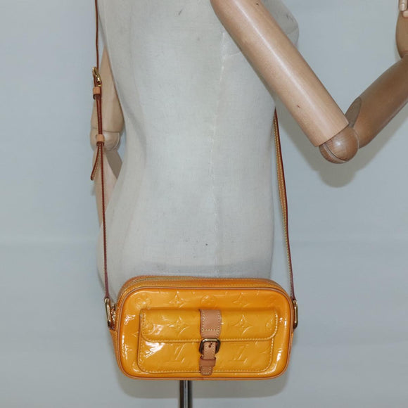 LOUIS VUITTON Monogram Vernis Christy MM Shoulder Bag Jaune M91108 Auth 128709
