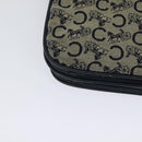 CELINE C Sulky Shoulder Bag Canvas Navy Gold Auth 128714-15