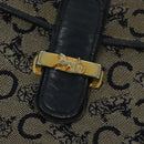 CELINE C Sulky Shoulder Bag Canvas Navy Gold Auth 128714-17