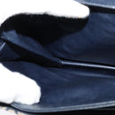 CELINE C Sulky Shoulder Bag Canvas Navy Gold Auth 128714-20