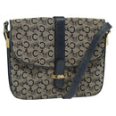 CELINE C Sulky Shoulder Bag Canvas Navy Gold Auth 128714-1