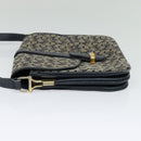 CELINE C Sulky Shoulder Bag Canvas Navy Gold Auth 128714-3