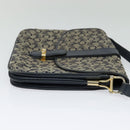 CELINE C Sulky Shoulder Bag Canvas Navy Gold Auth 128714-4