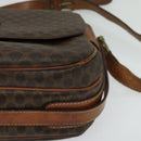 CELINE Macadam Canvas Shoulder Bag PVC Brown Gold Auth 128715-11