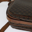 CELINE Macadam Canvas Schultertasche PVC Braun Gold Auth 128715-16