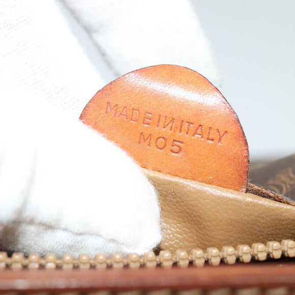 CELINE Macadam Canvas Shoulder Bag PVC Brown Gold Auth 128715