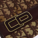 Christian Dior Trotter Canvas Shoulder Bag Red Gold Auth 128717-10