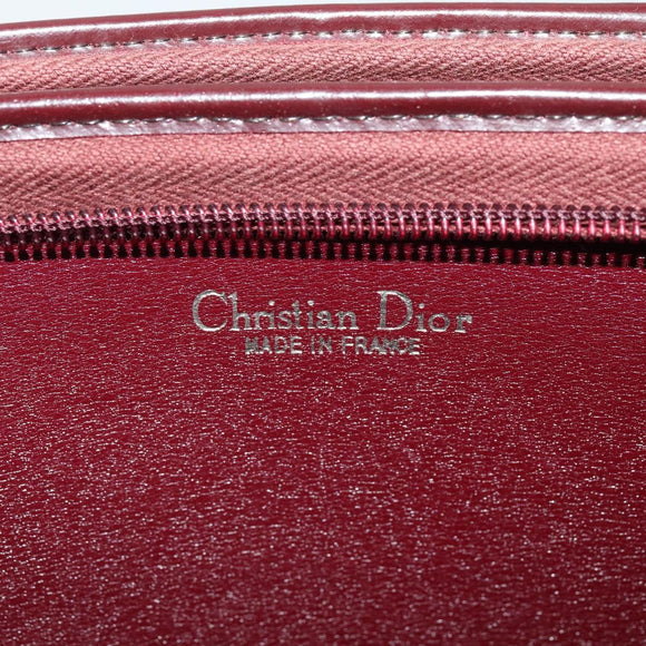 Christian Dior Trotter Canvas Shoulder Bag Red Gold Auth 128717
