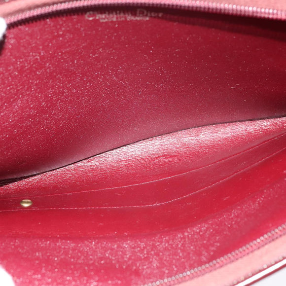 Christian Dior Trotter Canvas Shoulder Bag Red Gold Auth 128717