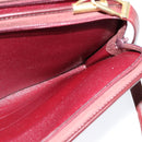 Christian Dior Trotter Canvas Shoulder Bag Red Gold Auth 128717-17