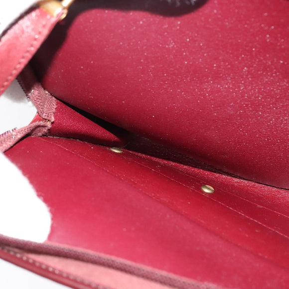 Christian Dior Trotter Canvas Shoulder Bag Red Gold Auth 128717