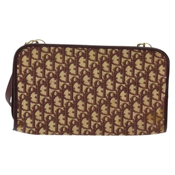 Christian Dior Trotter Canvas Shoulder Bag Red Gold Auth 128717 - 0