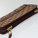 Christian Dior Trotter Canvas Shoulder Bag Red Gold Auth 128717-6