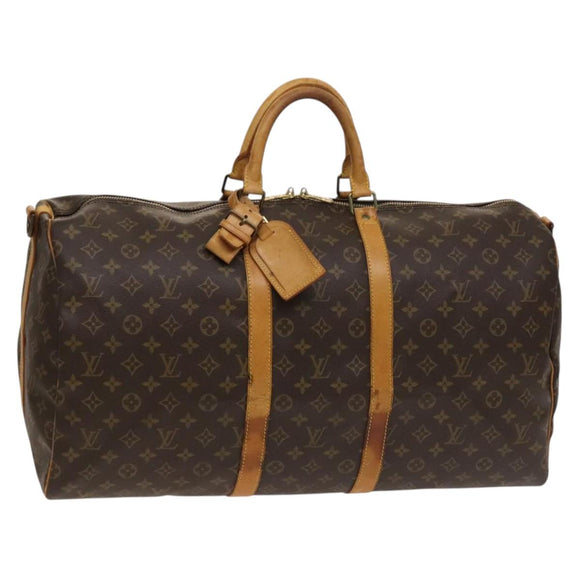 LOUIS VUITTON Monogram Keepall Bandouliere 55 Boston Bag M41414 LV Auth 128728