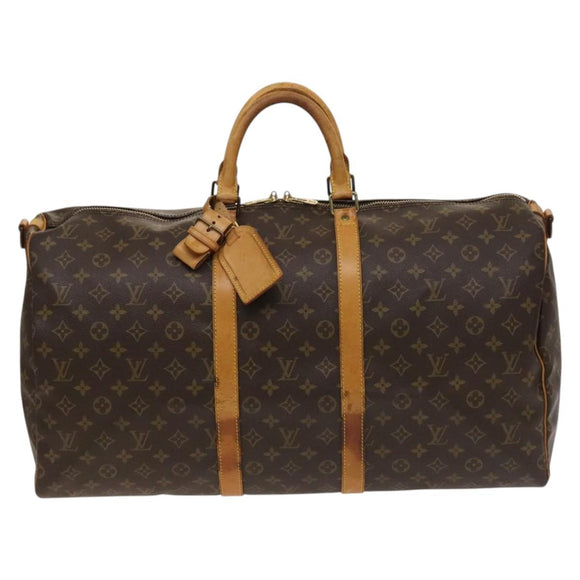 LOUIS VUITTON Monogram Keepall Bandouliere 55 Boston Bag M41414 LV Auth 128728