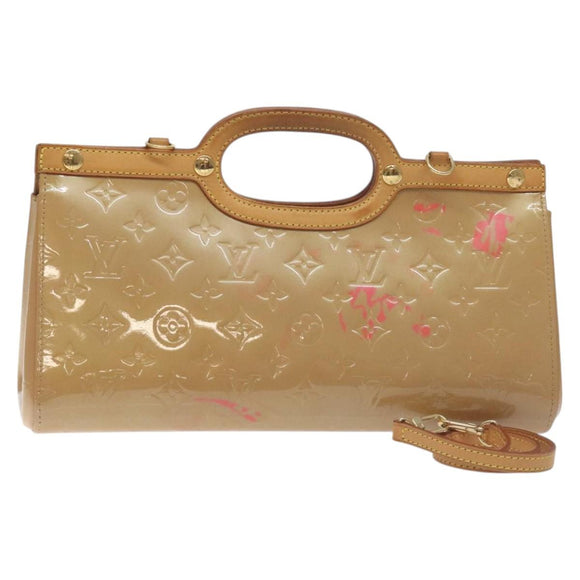 LOUIS VUITTON Monogram Vernis Roxbury Drive Hand Bag Noisette M91372 Auth 128732