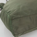 PRADA Tote Bag Nylon Green Gold Auth 128736-14