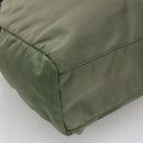 PRADA Tote Bag Nylon Green Gold Auth 128736-16