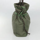 PRADA Tote Bag Nylon Green Gold Auth 128736-3