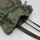 PRADA Tote Bag Nylon Green Gold Auth 128736-6