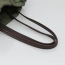 PRADA Tote Bag Nylon Green Gold Auth 128736-7