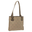 Salvatore Ferragamo Gancini Tote Bag Canvas Beige Gold Auth 128743-1