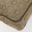 Salvatore Ferragamo Gancini Tote Bag Canvas Beige Gold Auth 128743-13