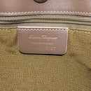 Salvatore Ferragamo Gancini Tote Bag Canvas Beige Gold Auth 128743-15