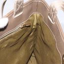 Salvatore Ferragamo Gancini Tote Bag Canvas Beige Gold Auth 128743-17