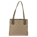 Salvatore Ferragamo Gancini Tote Bag Canvas Beige Gold Auth 128743-2