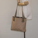 Salvatore Ferragamo Gancini Tote Bag Canvas Beige Gold Auth 128743-20