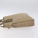 Salvatore Ferragamo Gancini Tote Bag Canvas Beige Gold Auth 128743-5